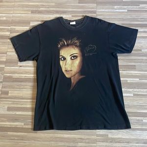 Celine Dino 1998 lic and dated Bog face World tour tee